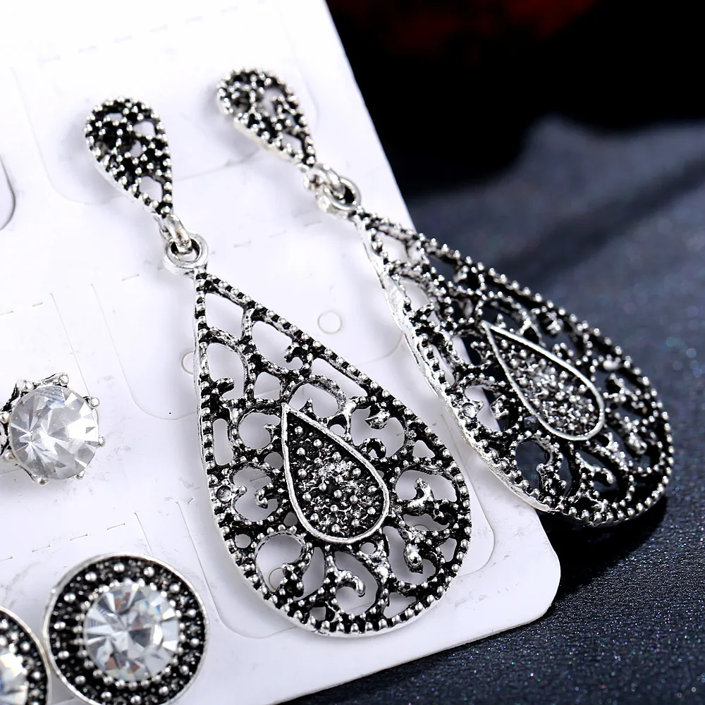 Женские серьги-капельки IF ME Винтажные серьги в виде кристаллов круглые черные