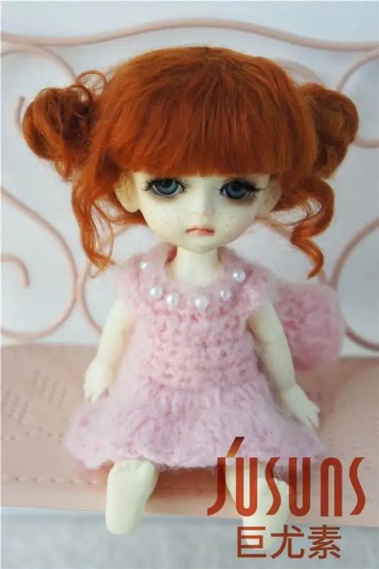 JD406 1/8 5 6 дюймов парик для куклы BJD кукла прекрасный мохер парики ребенка два пони