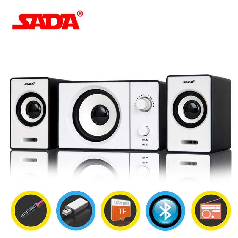 SADA D 200D Bluetooth компьютерный динамик стерео портативный мультимедийный ноутбук USB