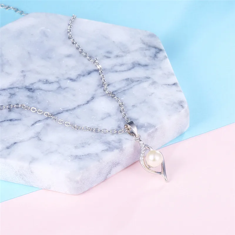 GS натуральный искусственный жемчуг клетка кулон ожерелье серебро 925 пробы