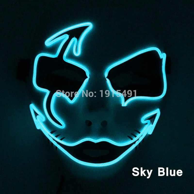 Новый тип Тема фильма модная EL проволока светящаяся стрела Демон Маска неоновая