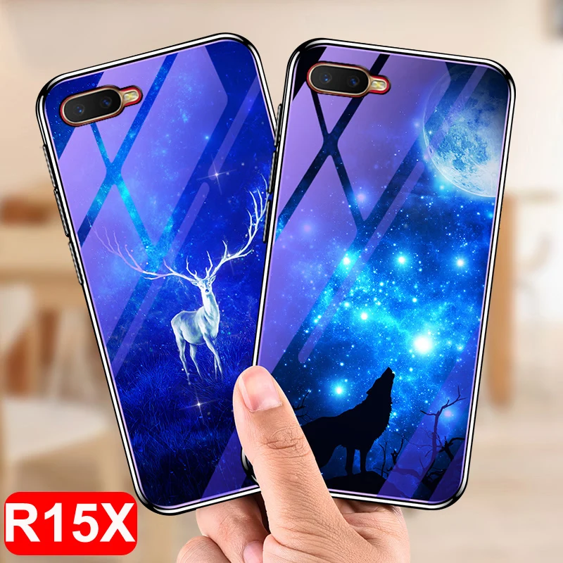 Чехол для OPPO R15x с изображением волка оленя синего закаленного стекла чехол OPPOR15x