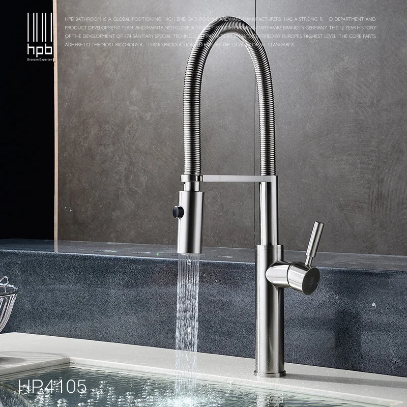 

Full Copper hot and cold spring Pull-out type kitchen faucet washing dishes basin sink faucet universal rotary type