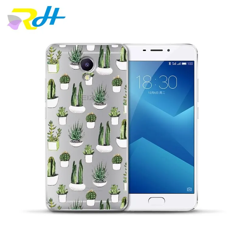 Для Meizu Coque Etui прозрачный силиконовый мягкий чехол из ТПУ С КАКТУСОМ банановым