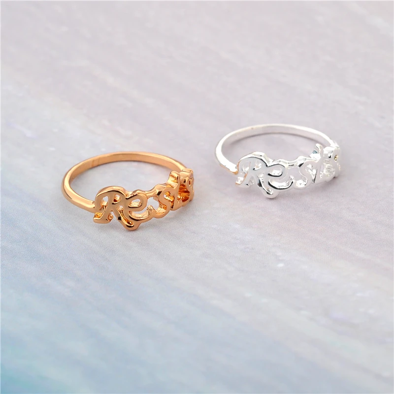 10 шт./лот модное кольцо с буквенным принтом ювелирные изделия для мужчин и женщин