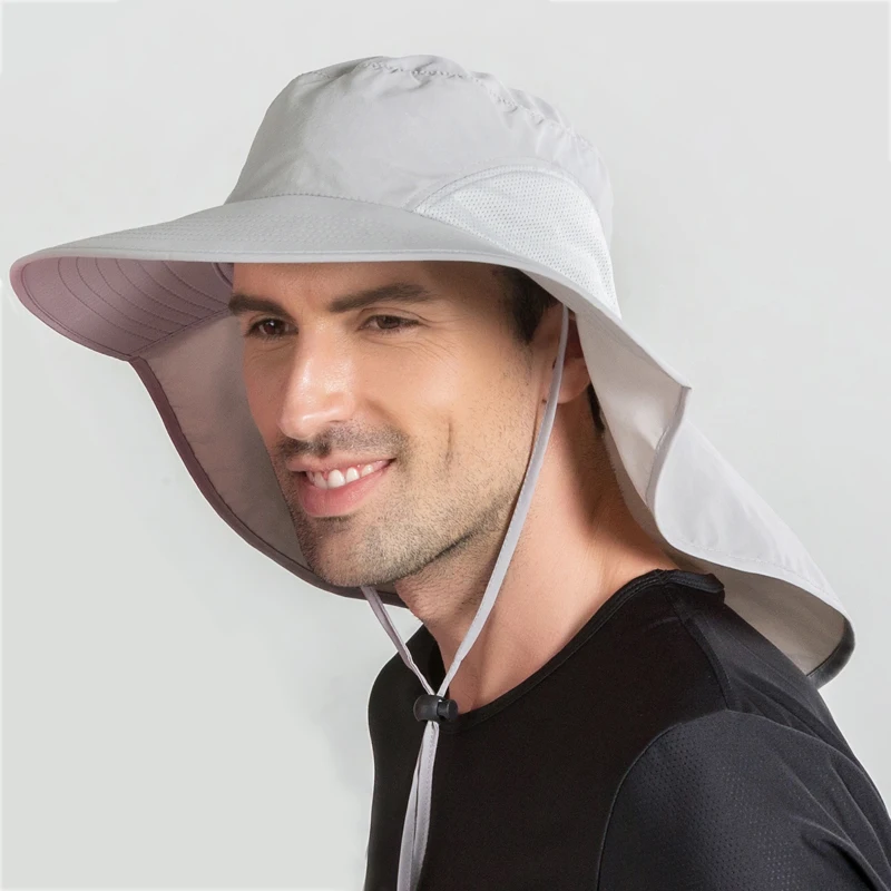 Connectyle Мужская Женская Уличная рыболовная шляпа с большими полями чехлом на шею UPF
