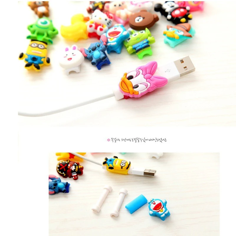 Мультяшный кабель протектор данных сетевой шнур Защитный чехол защитный для