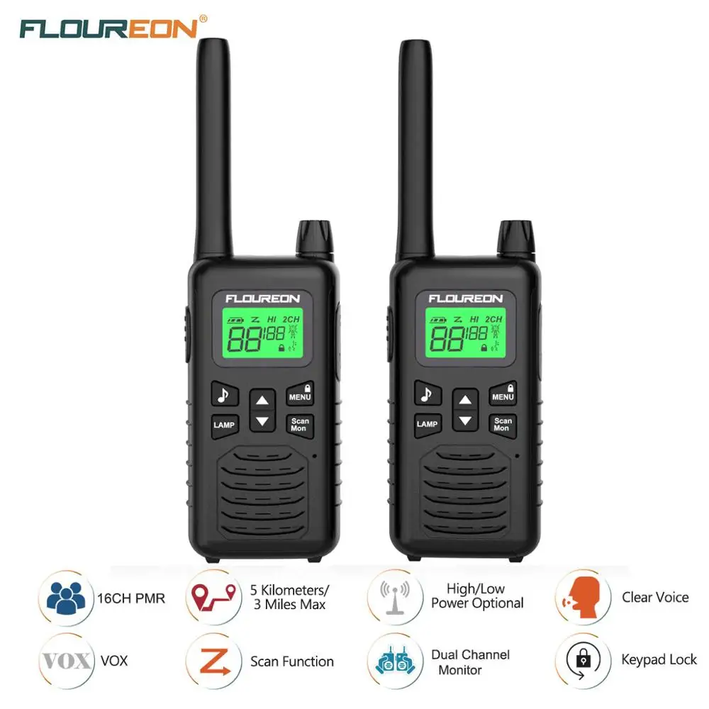 1 пара Walkie Talkie 22 каналов FRS/GMRS 462 467 МГц двухстороннее радио легкое портативное
