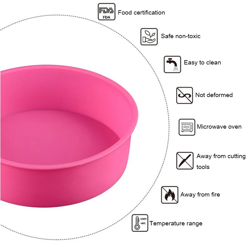 QuickDone Силиконовая Круглая пресс-форма для капкейков и пирожных кастрюля хлеба