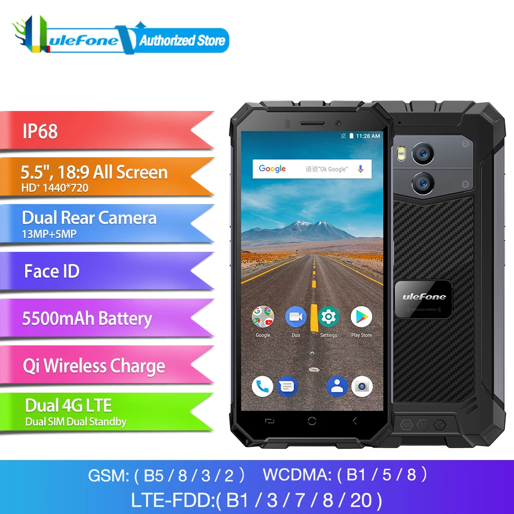 Ulefone Armor X IP68 водонепроницаемый мобильный телефон Android 8 1 5 &quotHD четырехъядерный 2 ГБ
