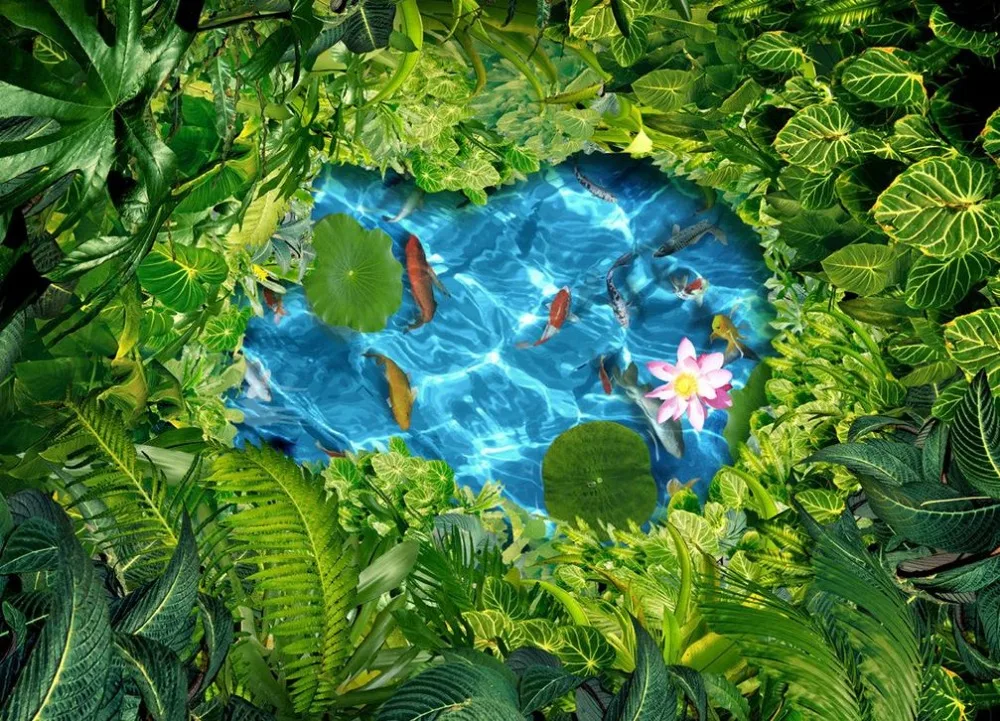 Настенные 3D наклейки на пол стереоскопические водонепроницаемые обои с