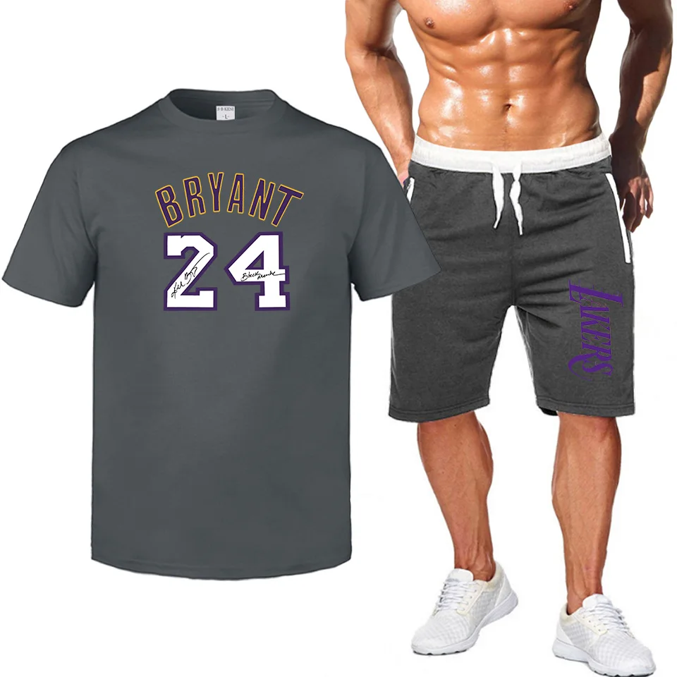 Lakers Kobe 24 мужские спортивные костюмы футболки + шорты мужской спортивный костюм