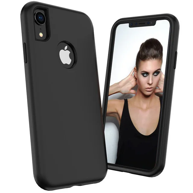 Black Чехол для телефона s для iPhone Xs Max X XR 6 6s 8 7 Plus ударопрочный защитный чехол Гибридный жесткий резиновый защитный чехол - Цвет: Black