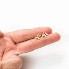 Серьги-гвоздики женские, из нержавеющей стали, минималистичные, гвоздики дерево, 2019