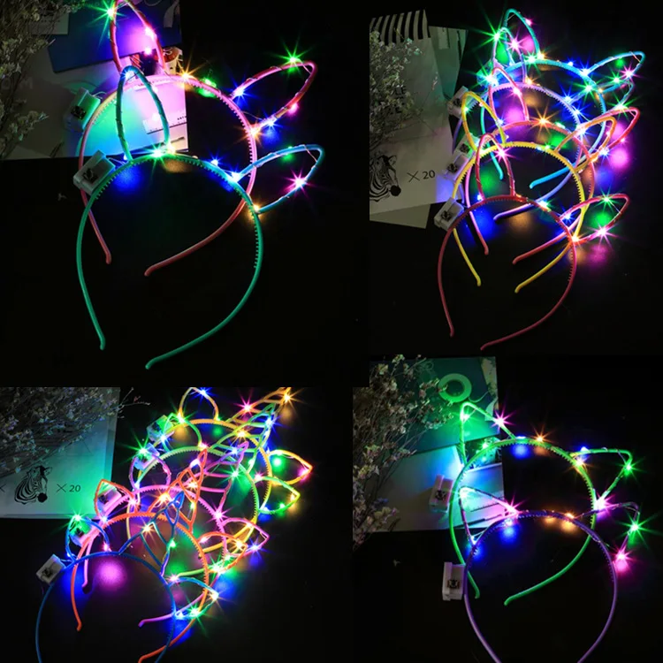 Мигающая головная повязка разных форм для взрослых и детей светящиеся повязки