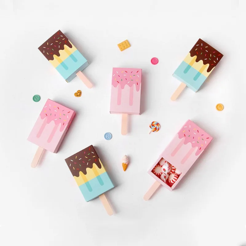 Коробка конфет Icecream в форме мультфильма выдвижной поднос из крафт бумаги коробка