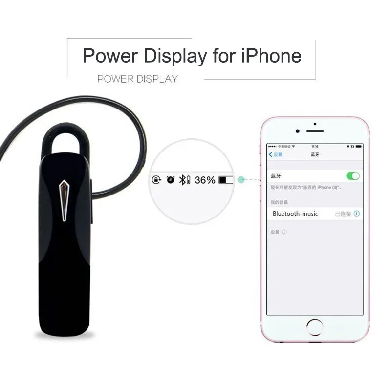 M165/M163 Bluetooth наушники с одним ухом спортивные беспроводные свободные микрофоном