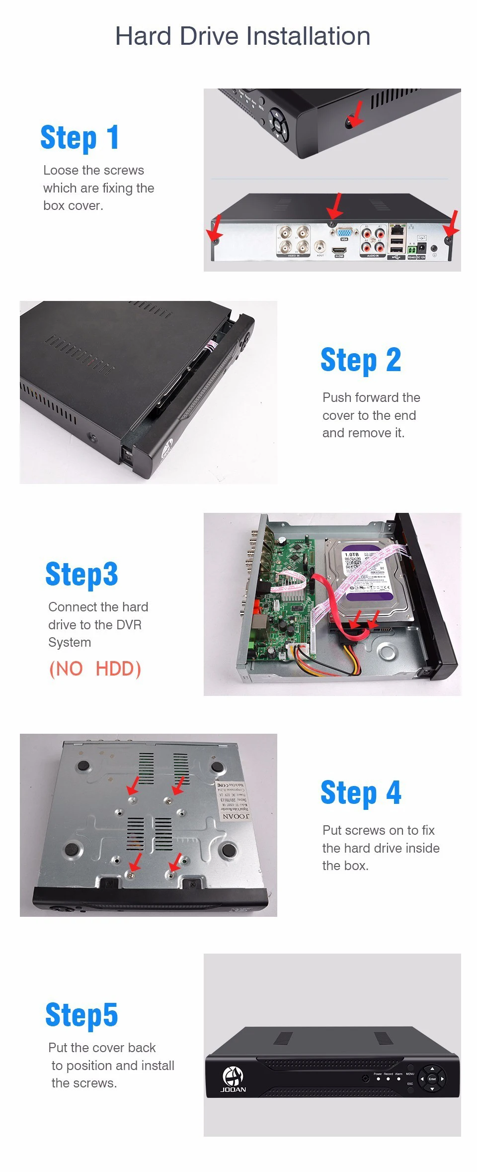 JOOAN 4CH 8CH 16CH CCTV DVR система безопасности 1080N H.264 HD-выход P2P гибридная 5 в 1 Onvif ip-камера TVI CVI AHD видеорегистратор