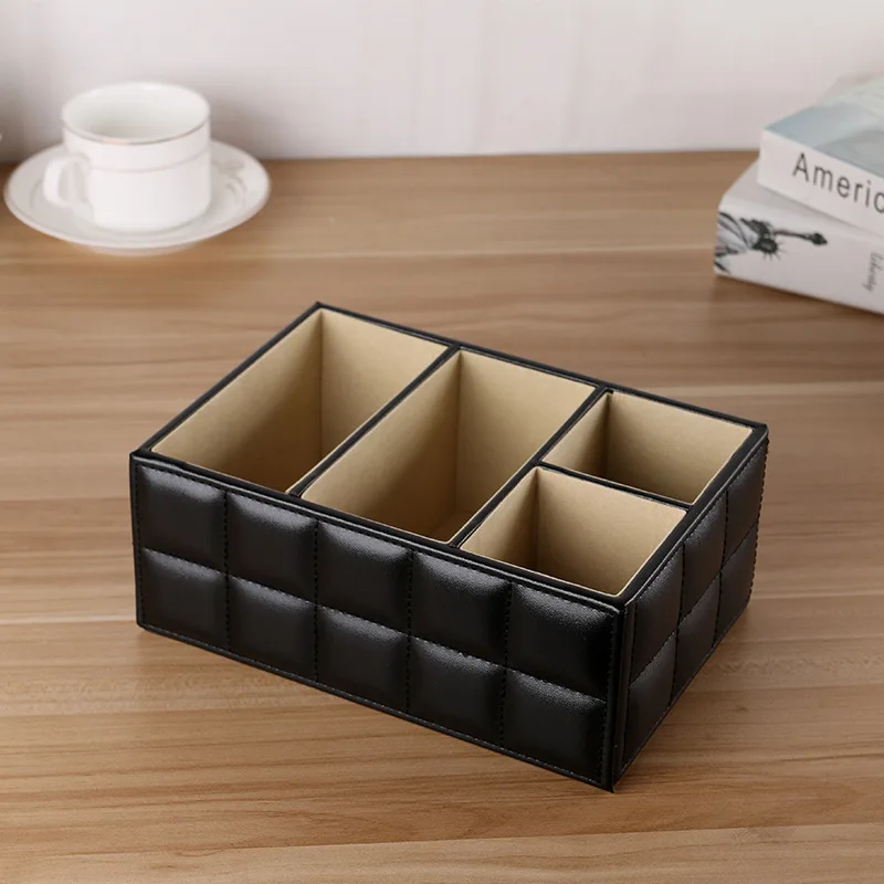 Квадратная форма PU из мягкой овечьей кожи коробка для хранения офисный