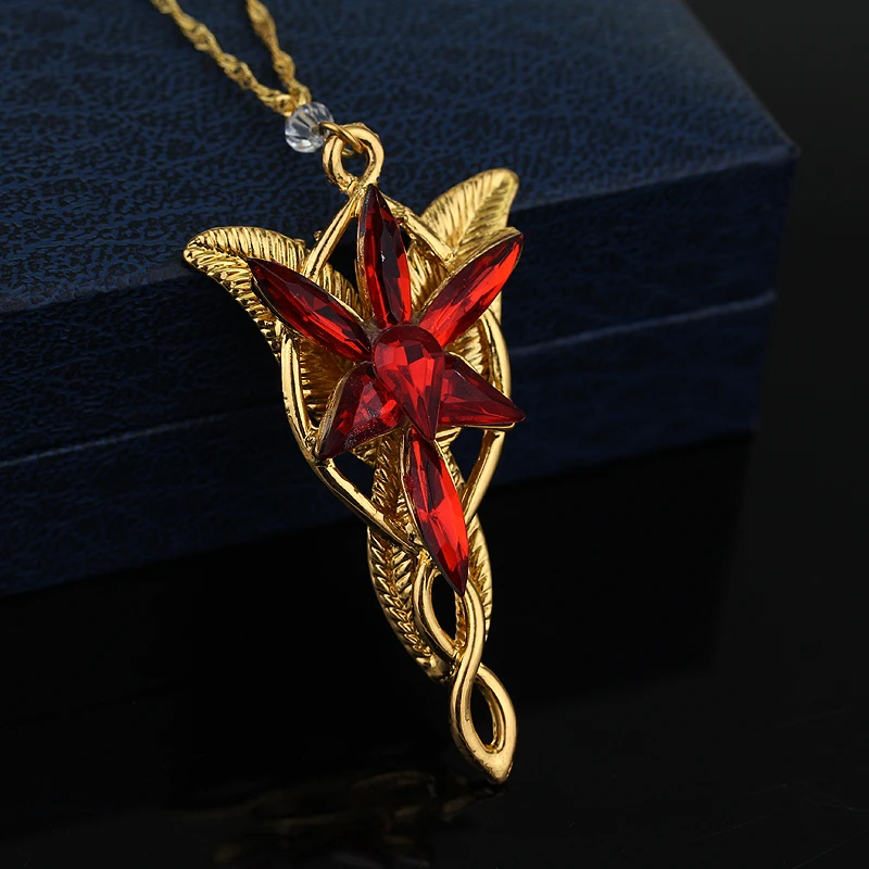 Ожерелье с кулоном Arwen Evenstar золотого и серебряного цвета ожерелье красными