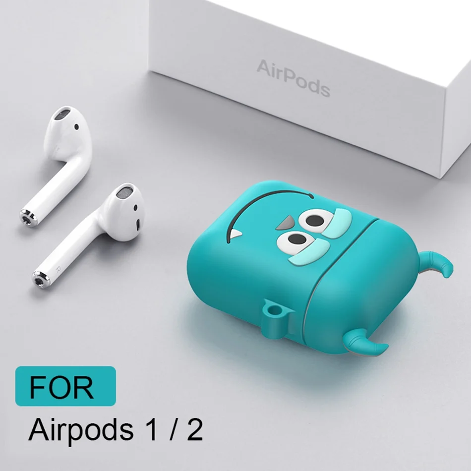 Мягкий силиконовый чехол для наушников для Airpods, чехол, милый цветной медведь, чехол для наушников для Apple Airpods 1, 2, чехол для наушников с кольцом - Цвет: 18J