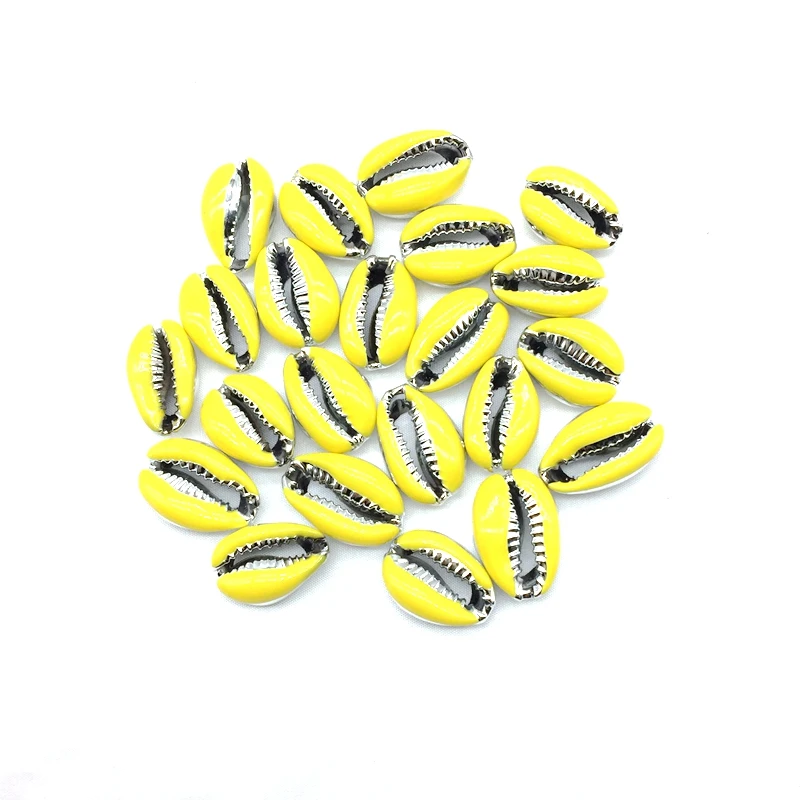 

Natural Sea Shell Cowrie Beads Slice Gold Color Paint Coating Mixed For DIY Jewelry Making Supplies Accessories 15-20 mm