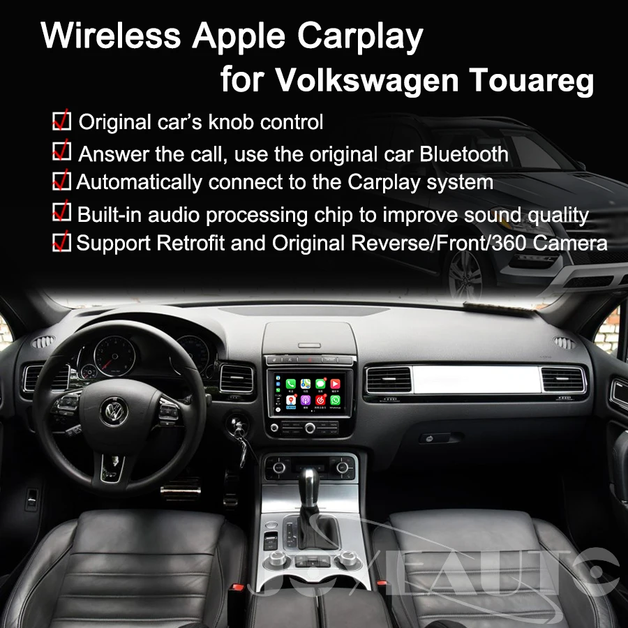 Joyeauto Wi-Fi Беспроводной Apple Carplay для Фольксваген Touareg 2010- 8 дюймов Android ваши зеркала и добавит позитива вашей поездке играть Поддержка спереди/сзади Камера