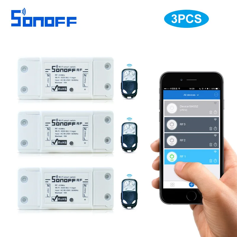 Sonoff rf Универсальный умный дом Semote оборудование управления модуль домашней