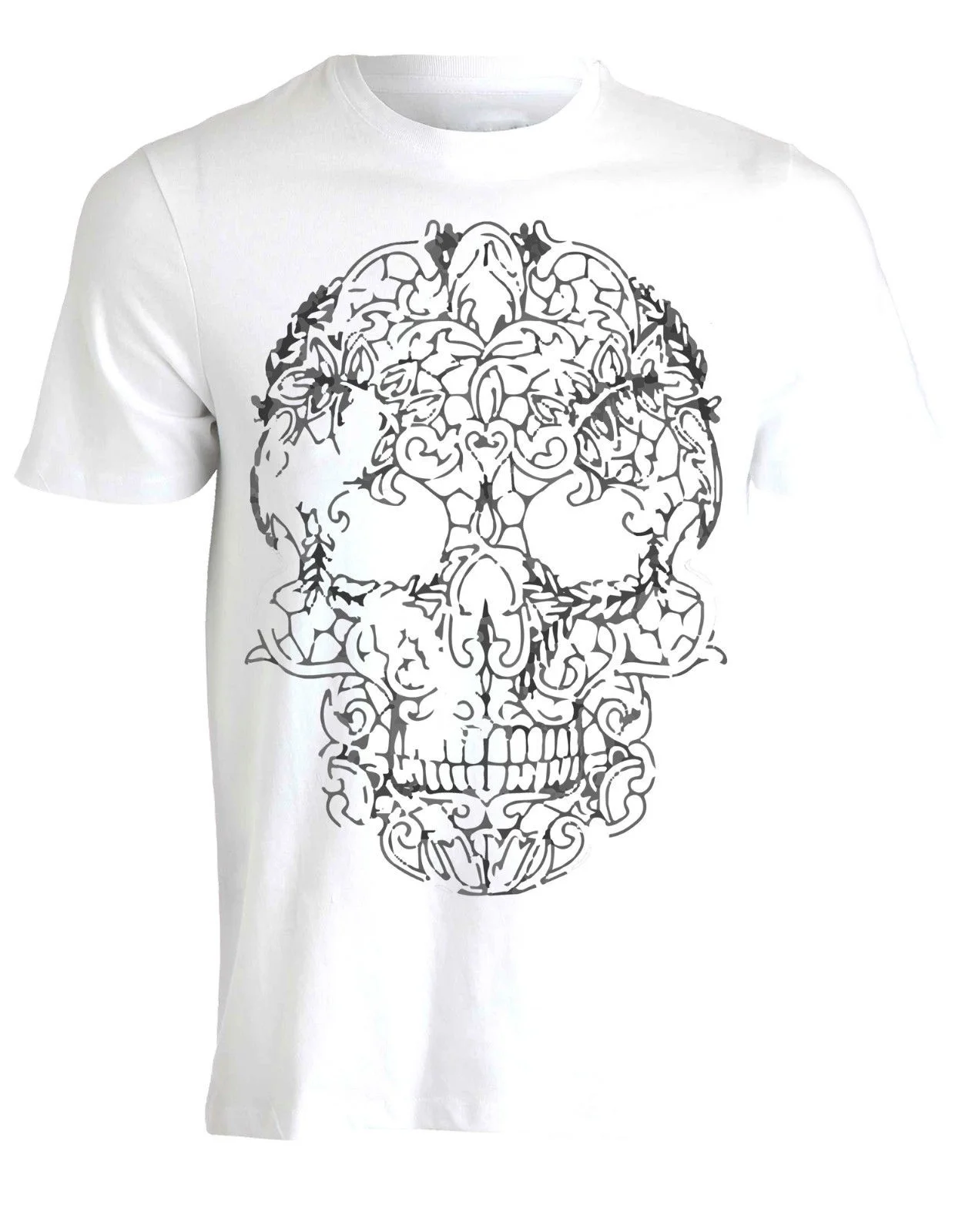 ENCAJE калаверы Motero Imagen Estampado Camiseta Hombre Camisa Топ | Мужская одежда