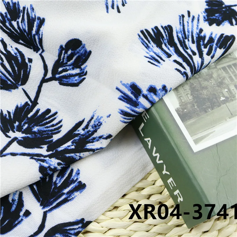 Модная печатная ткань новая тканая Цветочная пузырчатая шифоновая платье 148 см