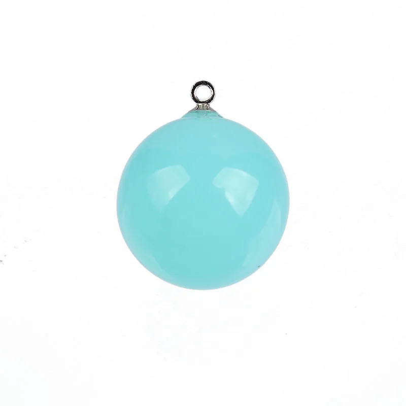 7 Cyan jelly Новинка 16 мм Желе разноцветные акриловые бусины полировка с петлей для подвешивания бусины 10 шт для DIY украшения Аксессуары - Цвет: 7 Cyan jelly