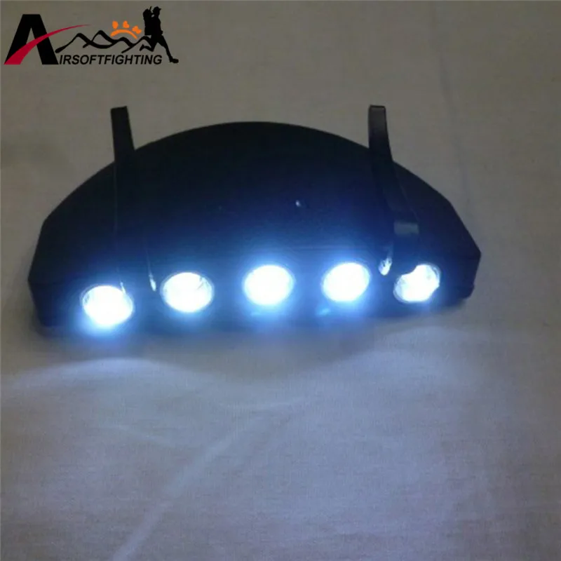 2pcs Bright 5 LED Hat Light Under the Brim Hunting Fishing Hands-free Headlamp with Two Lighting Modes Survival Kits | Спорт и