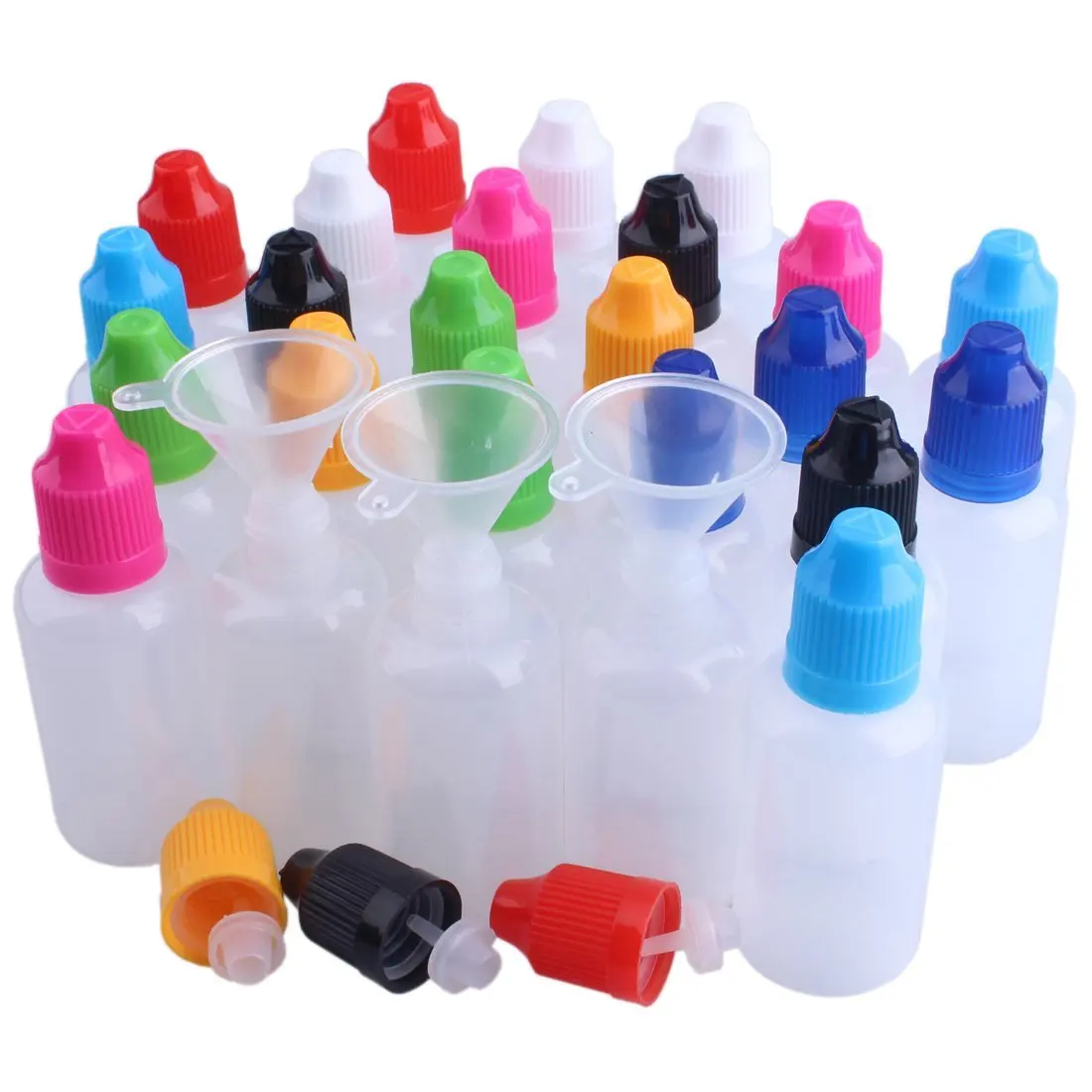 10pcs 100ml LDPE Empty Plastic Squeezable Eye Dropper E Liquid Juice Refillable Bottles with 10 bottles of 2 funnels | Красота и