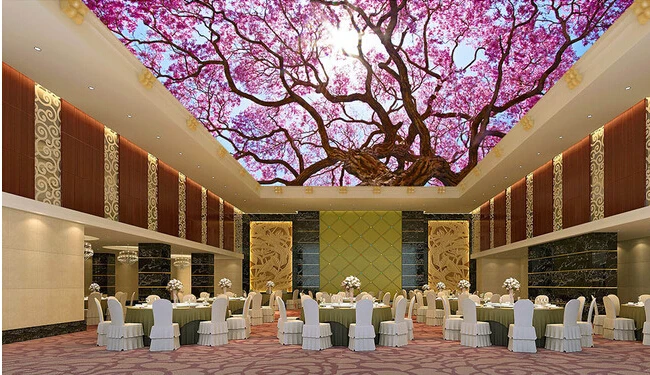 Новейшая объемная большая роспись на заказ красивые фрески с цветами фоновые