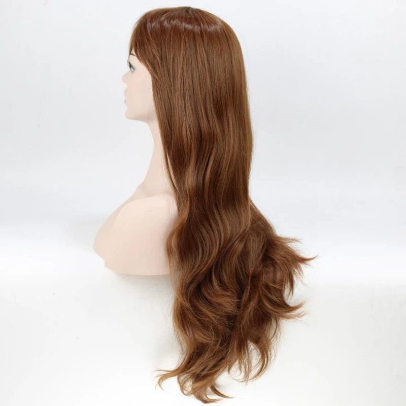 JOY&ampBEAUTY Brown Synthetic Hair Women Long Wavy Wig Thin Bang High Temperature Fiber 60cm Free Shipping | Шиньоны и парики