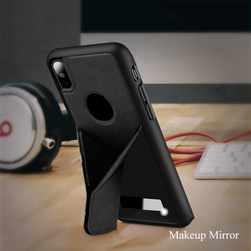 new For apple IPhone 8 7 6 Plus Leather Magnetic Suction Transformers protector Cover for X Case smart phone Holder Stand |