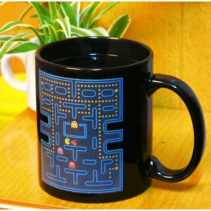 Горячая Распродажа Magic Цвет изменить Керамика Кофе чашки Pacman Стиль утро Чай кружка горячего Акварель-Изменение Кружка хороший подарок SH25