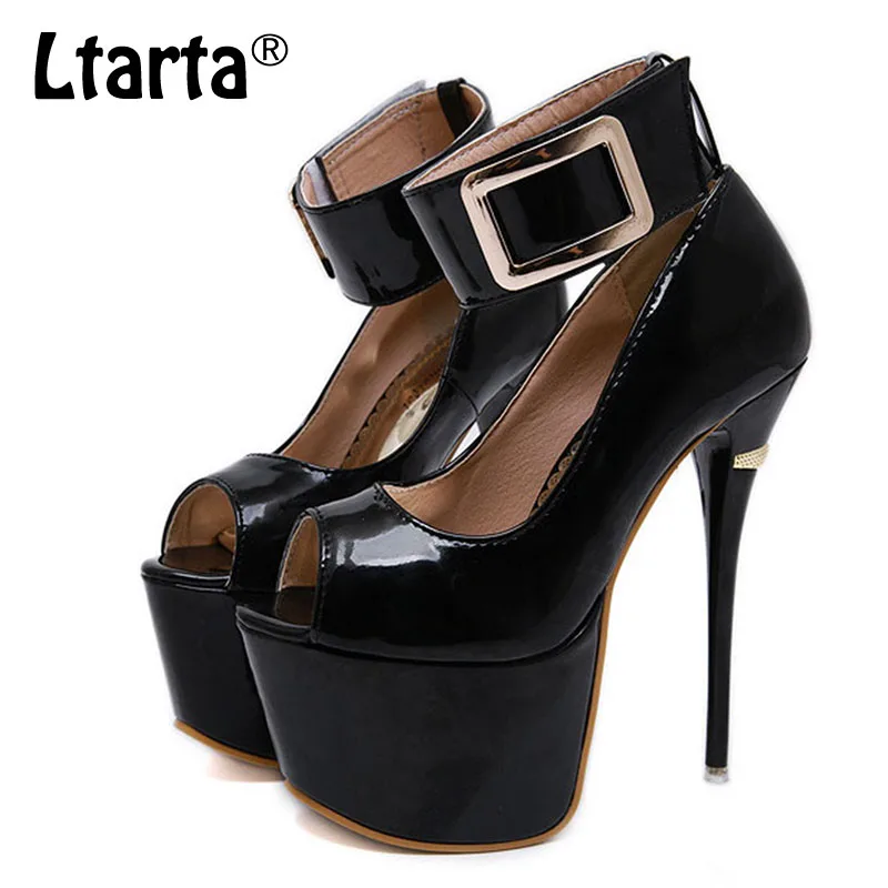 Женская обувь COWCOM водонепроницаемая на очень высоком каблуке 16 см с открытым