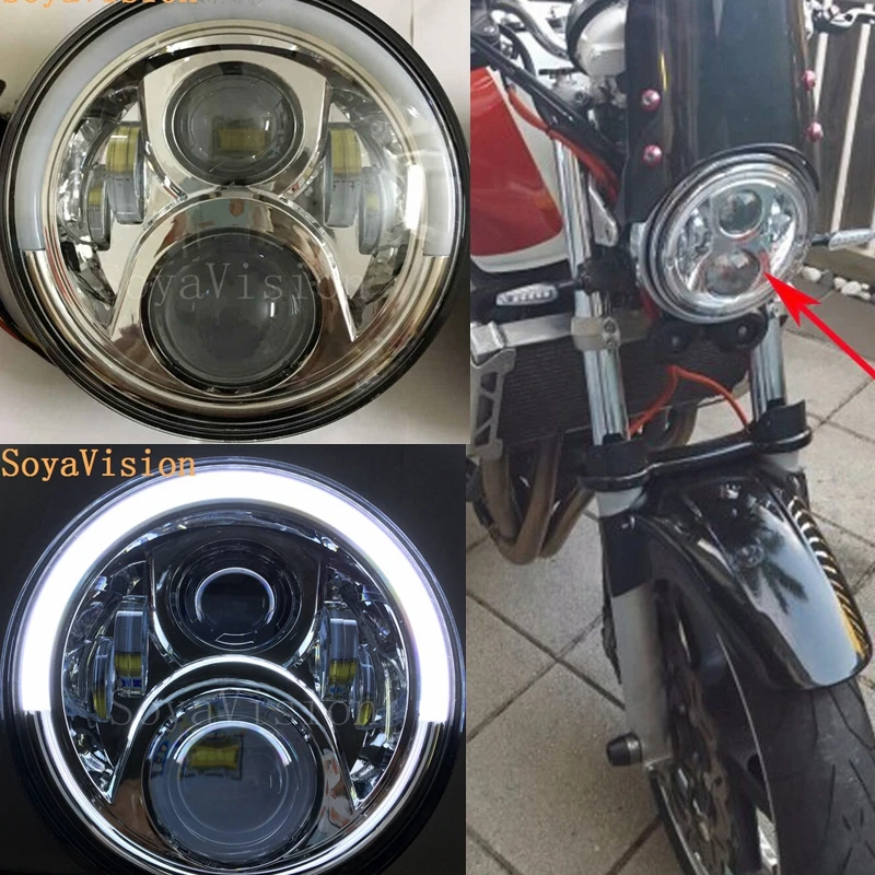 7 &quotкруглая светодиодная фара с глазами Angler DRL для Honda мотоциклетная CB1300 Hornet 250 600
