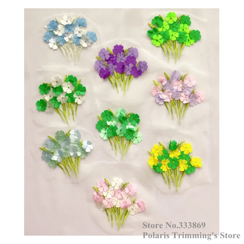 Новинка зеленые кружевные аппликации ручной работы с 3D цветочной вышивкой