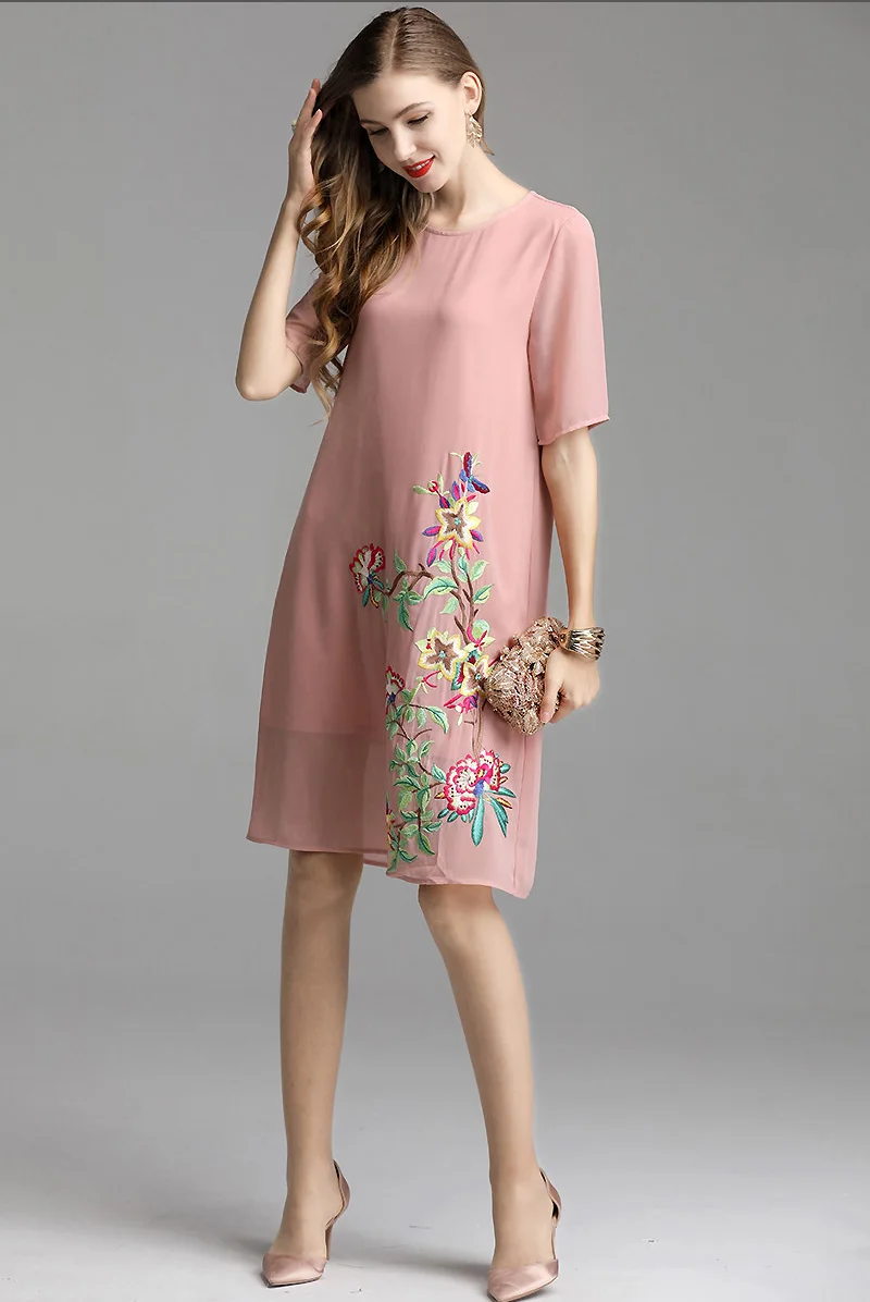 Женское винтажное платье embroo mill черное/розовое большого размера с цветочной