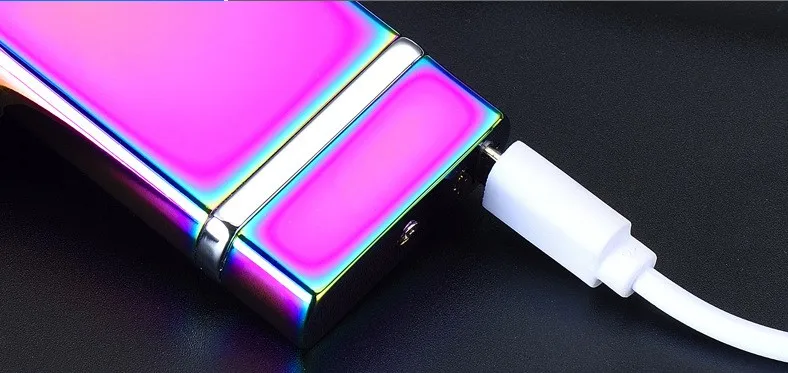 Новинка, Электронная usb зажигалка с 2 крестами, двойная дуга, импульсная зажигалка, новинка, светильник, чувствительный светильник для сигарет, ветрозащитный