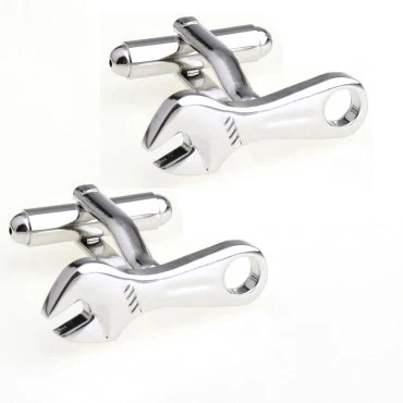 Модный металлический инструмент гаечный ключ перфоратор запонка 1 пара