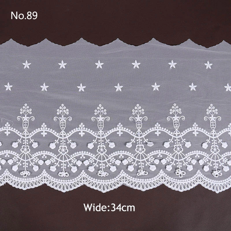 Smiry 2 ярда белого цвета 3 стиля вышитая сетка кружевная отделка ткань лента