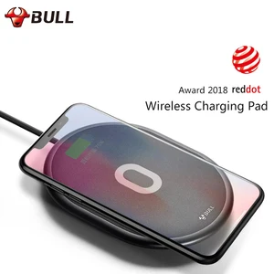 Беспроводное зарядное устройство BULL для iPhone X, 8 Plus, 10 Вт, Беспроводная зарядка для Samsung Galaxy S8, S9, S7 Edge, беспроводное зарядное USB-устройство Qi