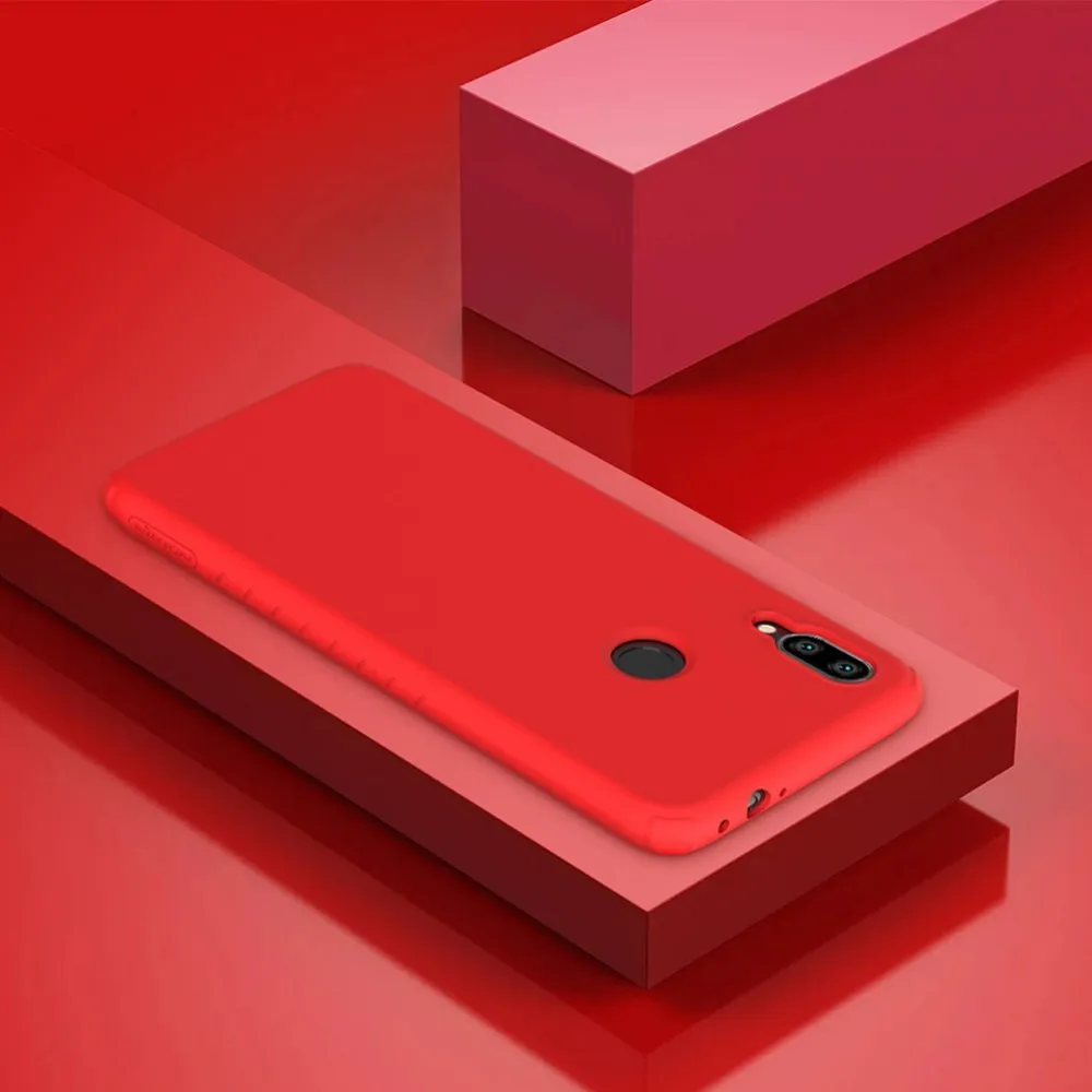 Red Для Xiaomi Redmi Note 7 Note 7S чехол задняя крышка NILLKIN резиновый обернутый противоударный ТПУ защитный чехол для Redmi Note 7 Pro - Color: Red