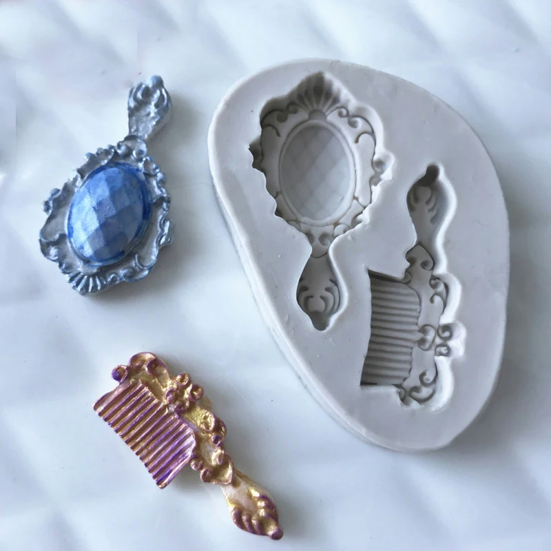 Силиконовая форма формы для помадки сделай сам зеркальная расческа мыло конфеты