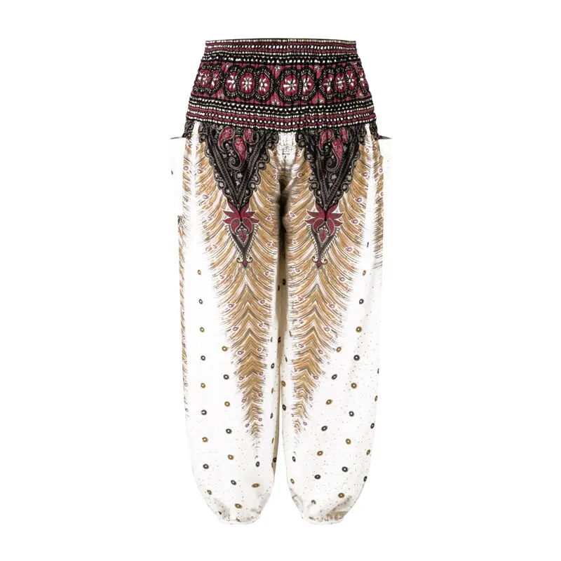 Mens Baggy Harem Pants Festival Hippie Boho Trousers Hip Hop Sweatpants Vintage Thai Casual Loose Printed Men | Мужская одежда