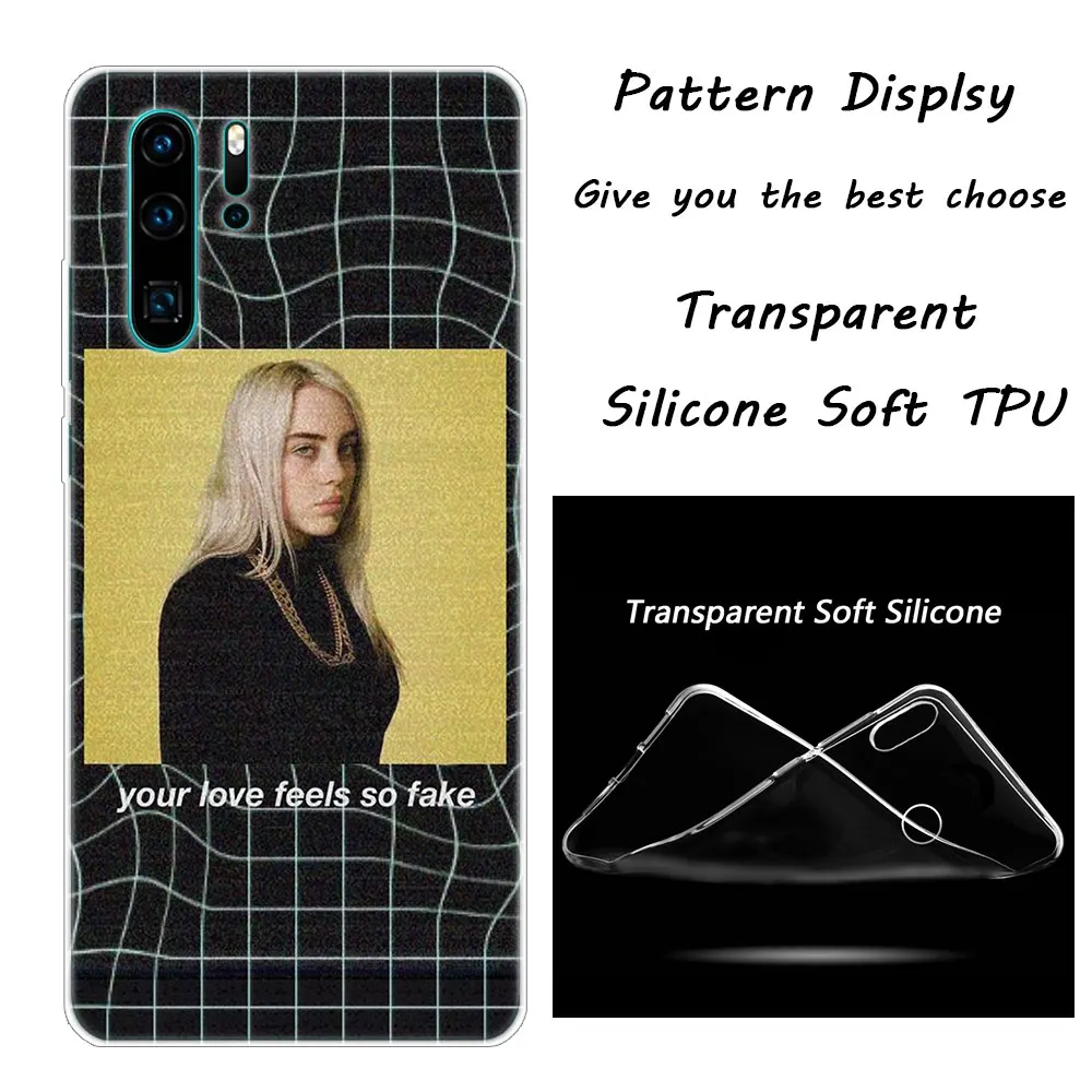 008 Billie Eilish Мягкий силиконовый чехол для телефона huawei P30 P20 Pro P10 P9 P8 Lite P Smart Z Plus NOVA 3 3i Модный чехол - Цвет: 008