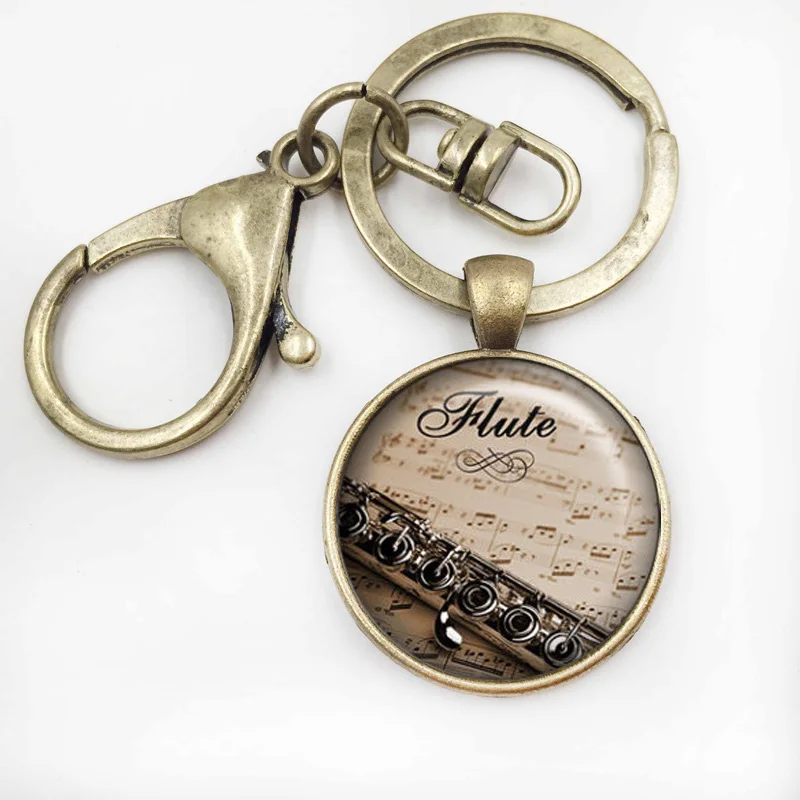 Bronze keychain Ожерелье с флейтой, кулон с флейтой, Музыкальная подвеска с флейтой, музыкальное ожерелье, ювелирное изделие, подарок для мужчин HZ1 - Окраска металла: Bronze keychain